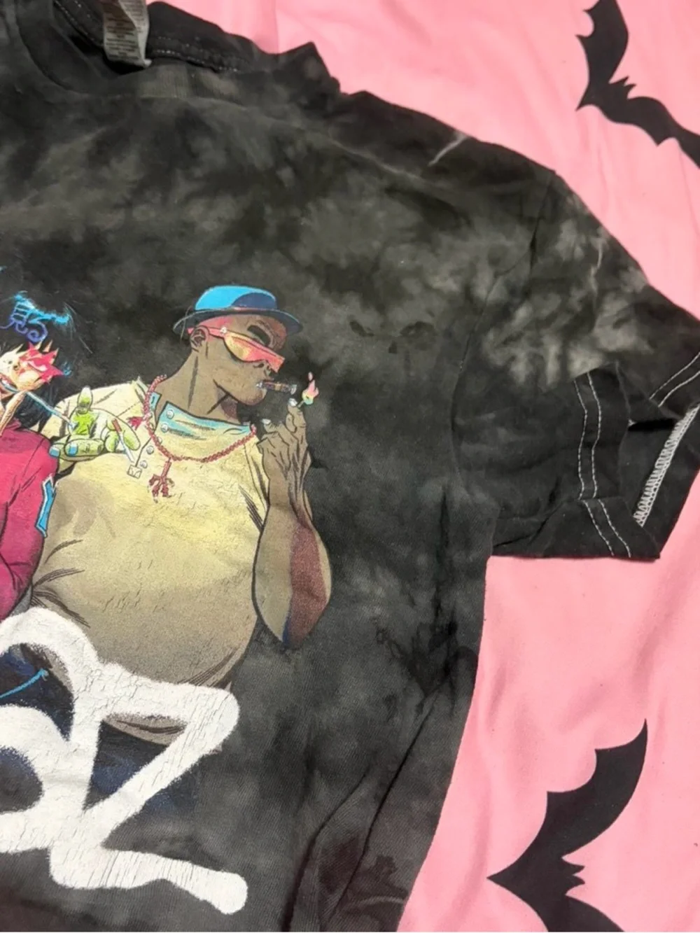 Hot Topic Gorillaz Black Tie-Dye Graphic Tee - Picture 7 of 8